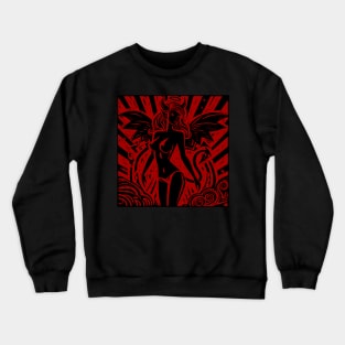 Lino Cut Devil Girl Crewneck Sweatshirt